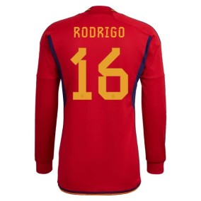 Prima Maglia Spagna Mondiali 2022 Rodrigo Hernández 16 Manica Lunga
